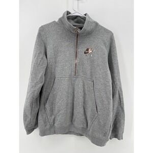 Nike Air Sweatshirt Women Small Gray Fleece Rose Gold Half Zip Pullover